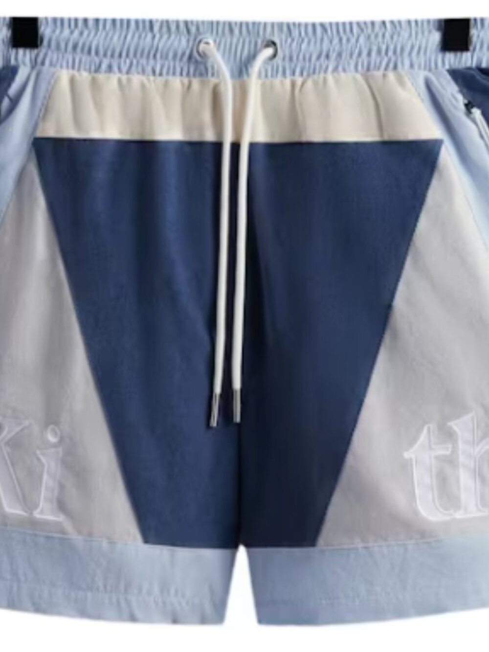 Kith Micro Cord Curtis Panelled Turbo Swim Shorts Men XXL Blue White Gray
